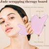 Ao Yee ZGL Gua Sha Facial Massage Tool and Roller Set, Facial Massager for Face, Neck, Arms, Eyes, Reduce Puffiness, Improve Wrinkles, Daily Self-Care Gift for Men and Women Emerald Green Pink White view 4