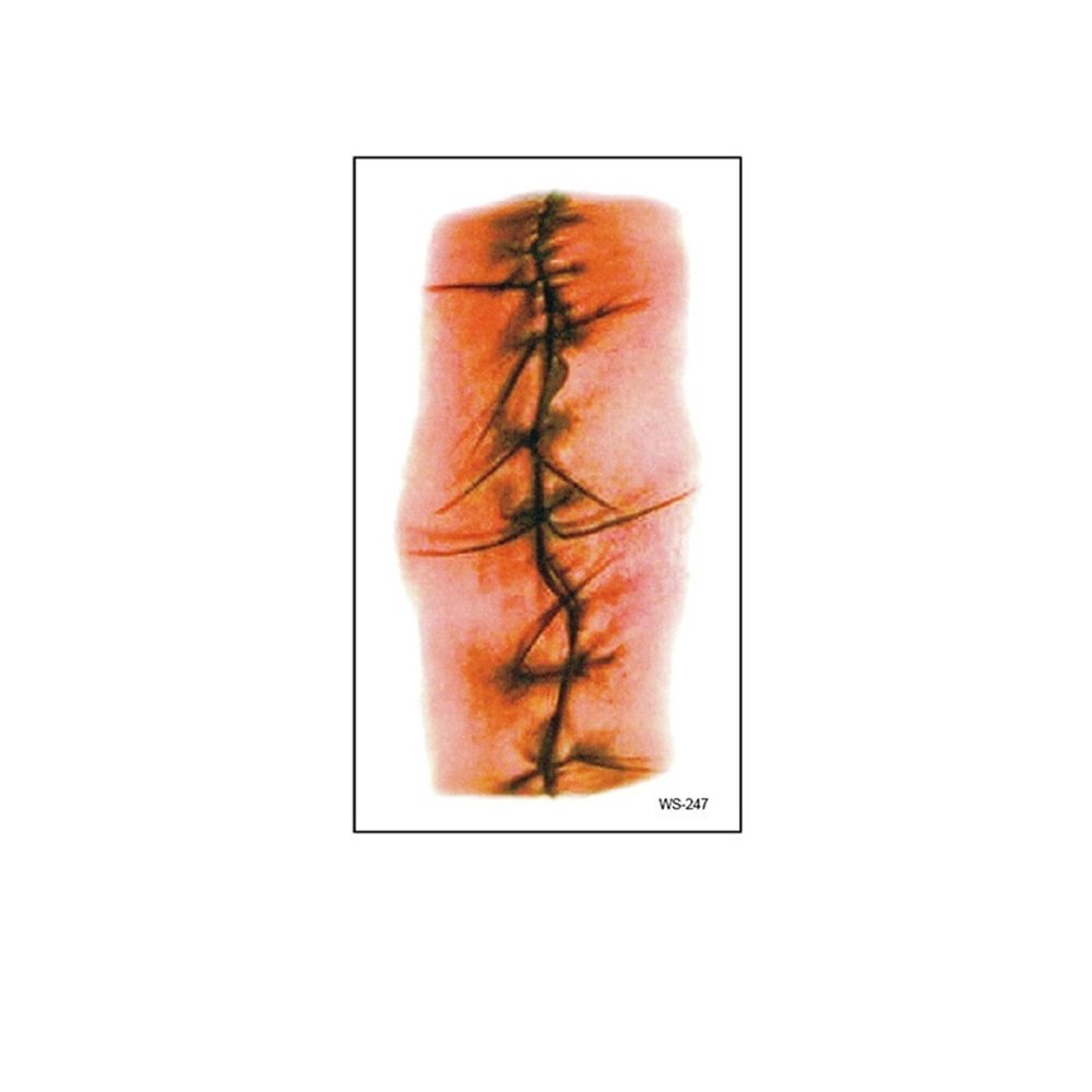 10pcs Halloween Scar Sticker Waterproof Wound Scar Face, Disposable Temporary Tattoo Fake Tattoos(WS-247)