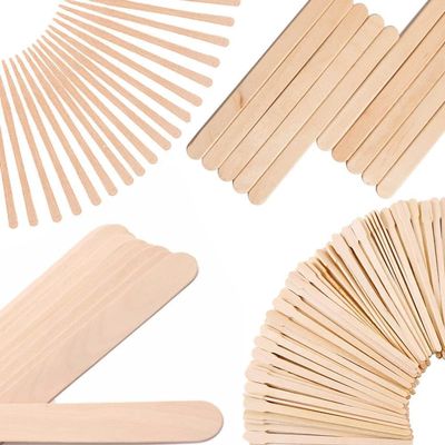 Mibly 4 Style Assorted Wooden Wax Sticks for Body Legs Face and Small Medium Large Sizes Eyebrow Waxing Applicator Spatulas for Hair Removal or Wood Craft Sticks (Pack of 1000)