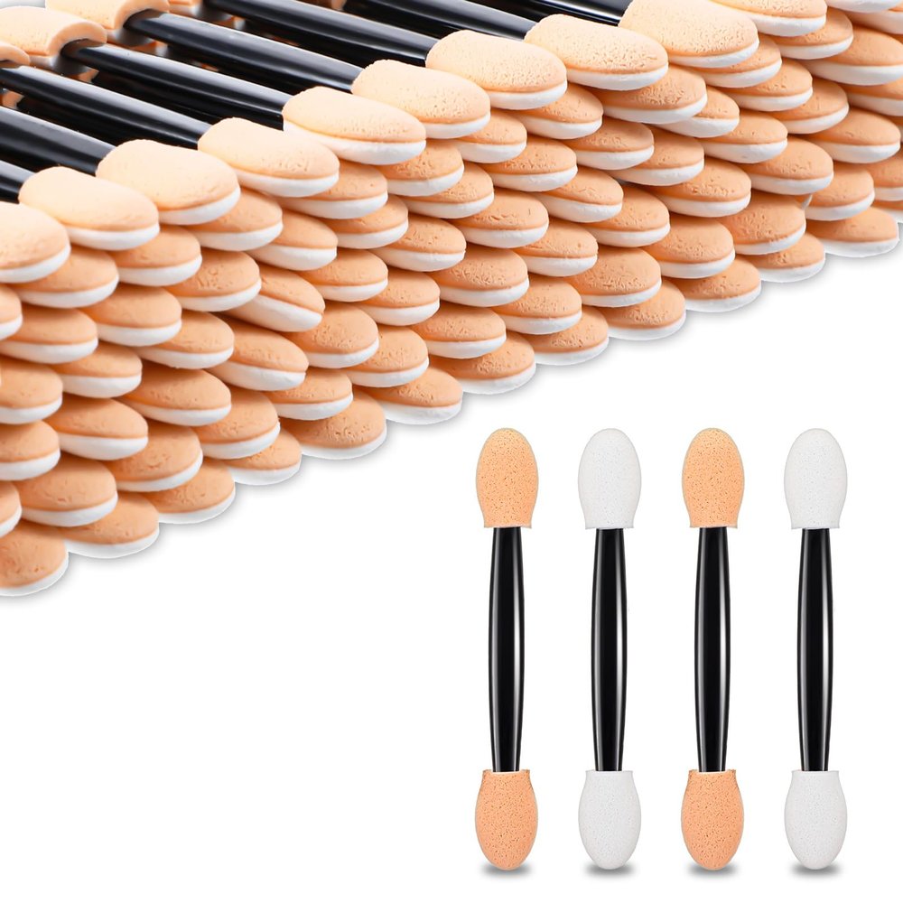 600 Pcs Disposable Eyeshadow Brushes, 2.4 Inch Eyeshadow Brush Sponge Makeup Applicators Dual Sides Makeup Applicator Sticks for Women Girls