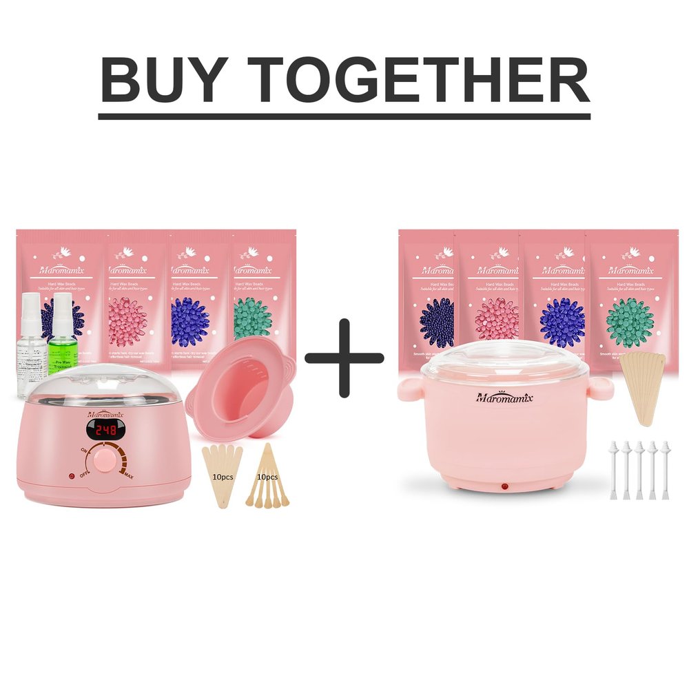 Waxing Kit & Silicone Wax Warmer for Hair Removal with 4 Packs of Hard Wax Beads
