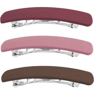 3PCS French Barrettes for Women 3.5 Inch Vintage Hair Clips for Women Thin Hair with Snap Detachable Barrettes for Fine Girls Accessories