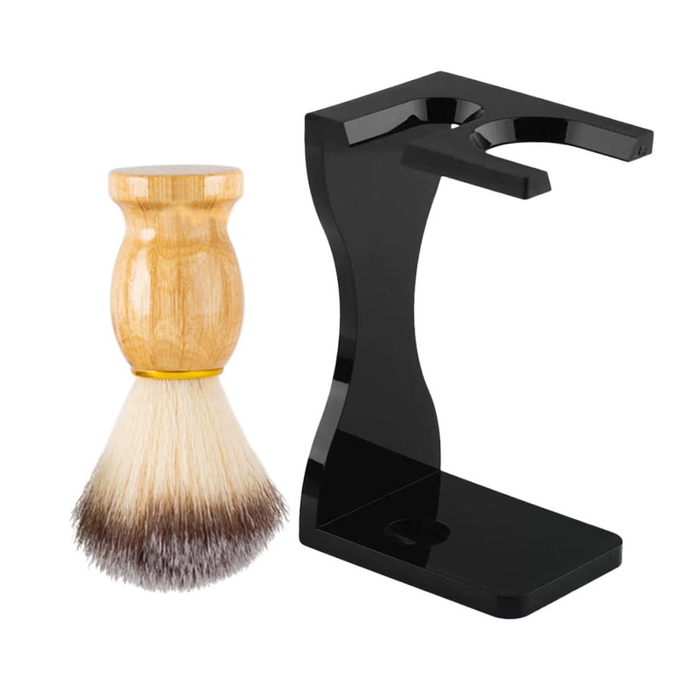 ADOCARN 1set Shaving Brush Stand Compact Beard Brush Holder for Easy Storage and Drying for Bathroom Use Grooming Accessory for Men