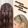 2 PCS Sparkling Crystal Stone Braided Hair Clips, 2025 New Flower Hair Clip for Women, Small Clips Braid for Home Use (Pink) view 4