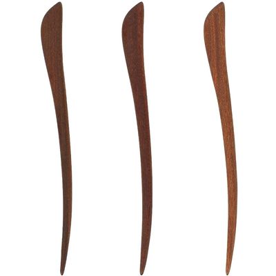 Beebeecraft 3Pcs Sandalwood Hair Sticks Vintage Sienna Wooden Japanese Chinese Hair Chopsticks for Women Handmade Bun Chignon Maker Accessories