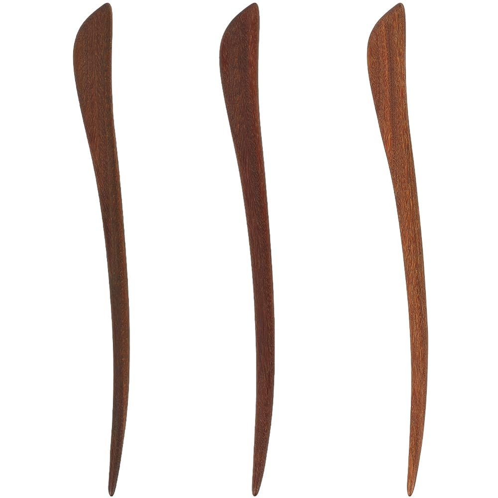 Beebeecraft 3Pcs Sandalwood Hair Sticks Vintage Sienna Wooden Japanese Chinese Hair Chopsticks for Women Handmade Bun Chignon Maker Accessories