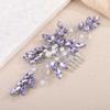 Teyglen Purple Rhinestone Pearl Wedding Hair Comb Bridal Crystal Hair Comb Handmade Head Piece for Bride Wedding Hair Accessories Jewelry for Women Headpiece (Purple) view 3