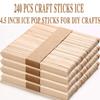 240 Pcs Craft Sticks Ice Cream Sticks - Borogo 4.5 inch Waxing Sticks for Hair Removal Premium Splinter-Free Wooden Wax Sticks for Body and Face Waxing view 4
