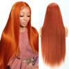 werkueen 32 inch Ginger orange 13x6 Lace Front Wig Human Hair 200 DensityGinger orange Wig Human Hair 13x6 HD Lace Frontal Wigs HumanHair Pre Plucked With BabyHair view 1
