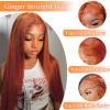 werkueen 32 inch Ginger orange 13x6 Lace Front Wig Human Hair 200 DensityGinger orange Wig Human Hair 13x6 HD Lace Frontal Wigs HumanHair Pre Plucked With BabyHair view 3