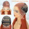 werkueen 32 inch Ginger orange 13x6 Lace Front Wig Human Hair 200 DensityGinger orange Wig Human Hair 13x6 HD Lace Frontal Wigs HumanHair Pre Plucked With BabyHair view 4