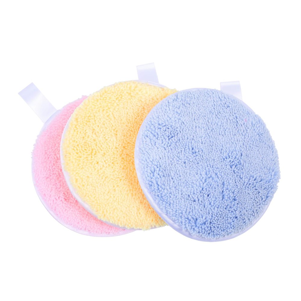 HAKIDZEL 3pcs Rounded Makeup Blender Sponge Makeup Remover Cloth Simple Puff Cosmetics Puff Girl Face Cleaning Pads