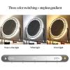 LED Lighted Vanity Mirror, Lluminated Makeup Mirror with 3 Color Lights 360Rotating, Hollywood Smart Desk Mirror view 3