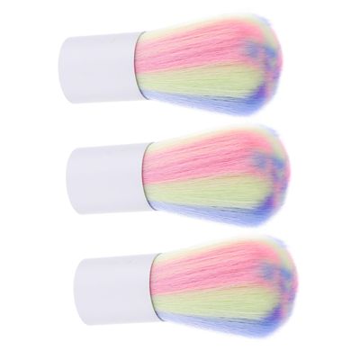 3Pcs Portable Nail Brush for Cleaning Dust Powder with Flexible Fiber