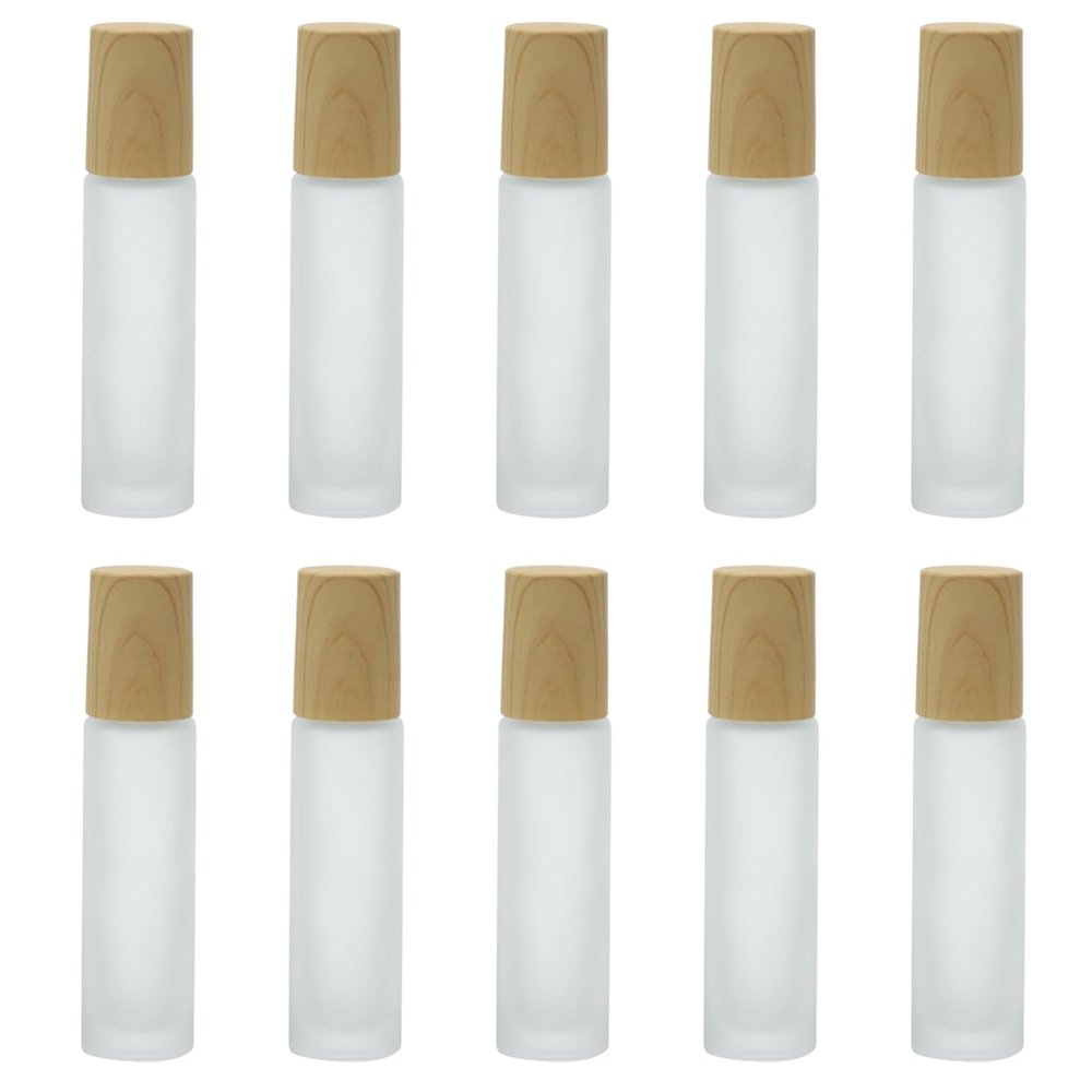 10 Pcs 10ml Glass Deodorant Roller Bottle Containers Essential Oil Perfume Roll On Bottles Empty Castor Oil Roller Ball Refillable