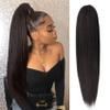 UAmy hair Long Yaki Straight Drawstring Ponytail for Black Women 26inch Yaki Straight Pony Tail Clip in Hairpiece Synthetic Kinky Straight Ponytail hair Extension(2# Natural Black) view 1