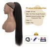 UAmy hair Long Yaki Straight Drawstring Ponytail for Black Women 26inch Yaki Straight Pony Tail Clip in Hairpiece Synthetic Kinky Straight Ponytail hair Extension(2# Natural Black) view 3