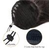 UAmy hair Long Yaki Straight Drawstring Ponytail for Black Women 26inch Yaki Straight Pony Tail Clip in Hairpiece Synthetic Kinky Straight Ponytail hair Extension(2# Natural Black) view 4