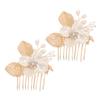 AUTSUPPL 2pcs Bridal Hair Comb with Rhinestones Elegant Leaf Design Wedding Hair Accessories for Brides and Flower Girls for Women view 1