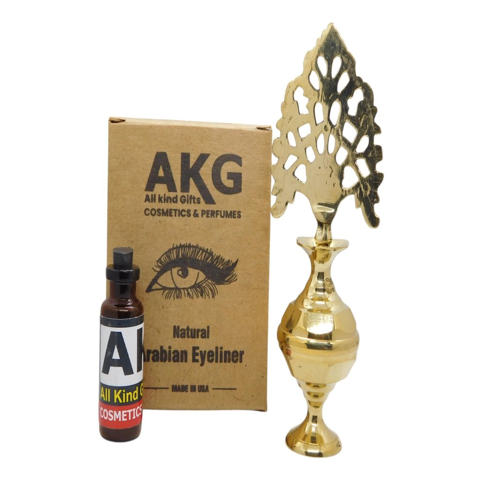 AllKindGifts AKG 100% Natural Black Arabian Eyeliner 24 Hour Long Lasting Organic Smudgeproof Waterproof, Lead-Free & Chemical-Free Decorative Unisex Eyeliner