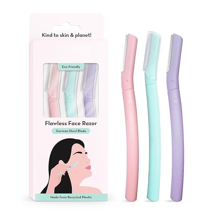Mini Face & Eyebrow Razor with Single German Steel Blade | Painless Hair Removal for Upper Lips, Forehead, Sideburns | Prevents Razor Burns