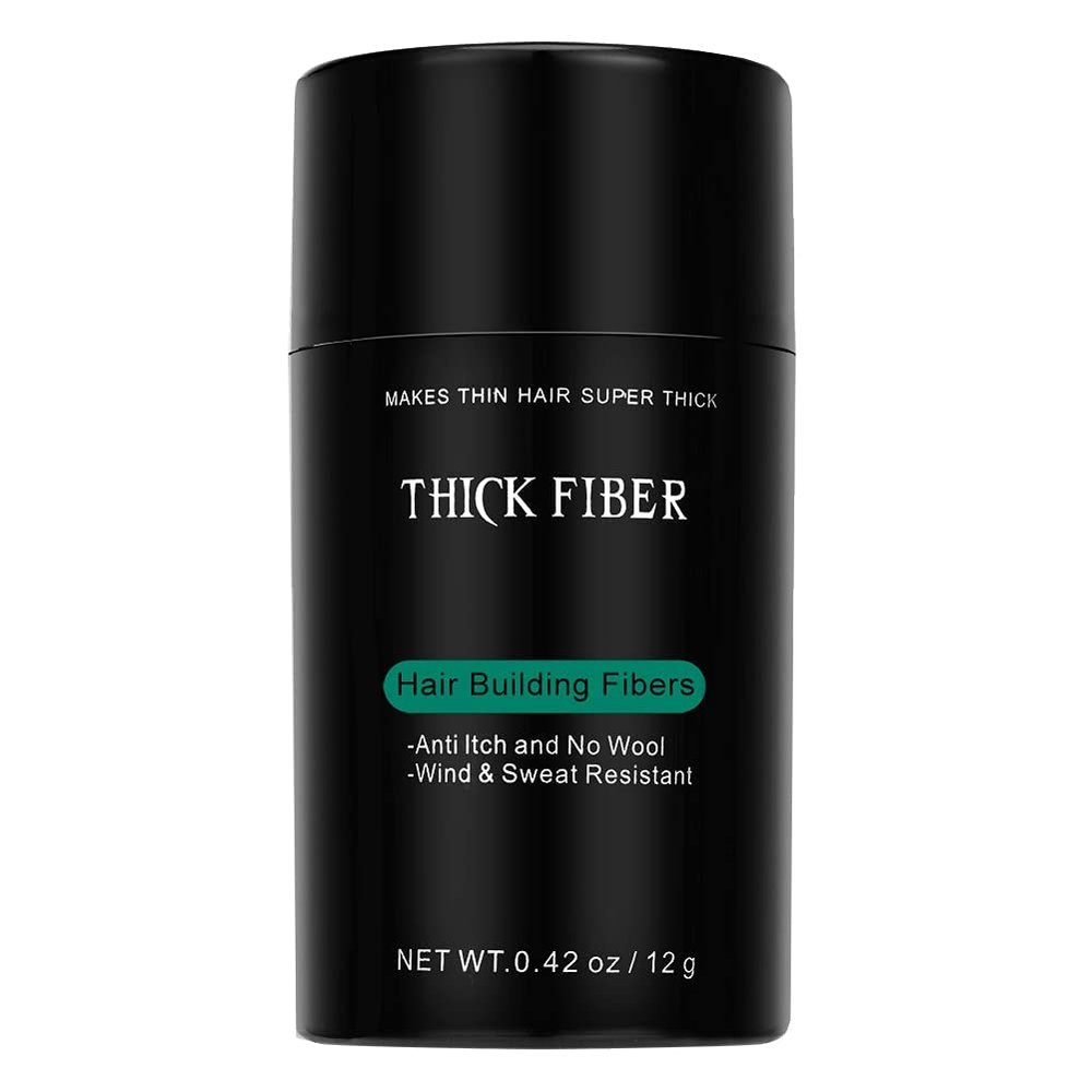 Hair Building Fibers - 12g | Pack of 1 | Black | Hair Fibers For Thin & Fine Hair | Hair Thickening Fibers For Men & Women