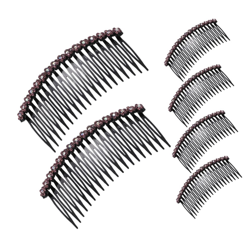 Baluue 6pcs Elegant French Hair Combs Rhinestone Decorative Hair Accessories for Weddings and Special Events Suitable for Bridal and Everyday Styling