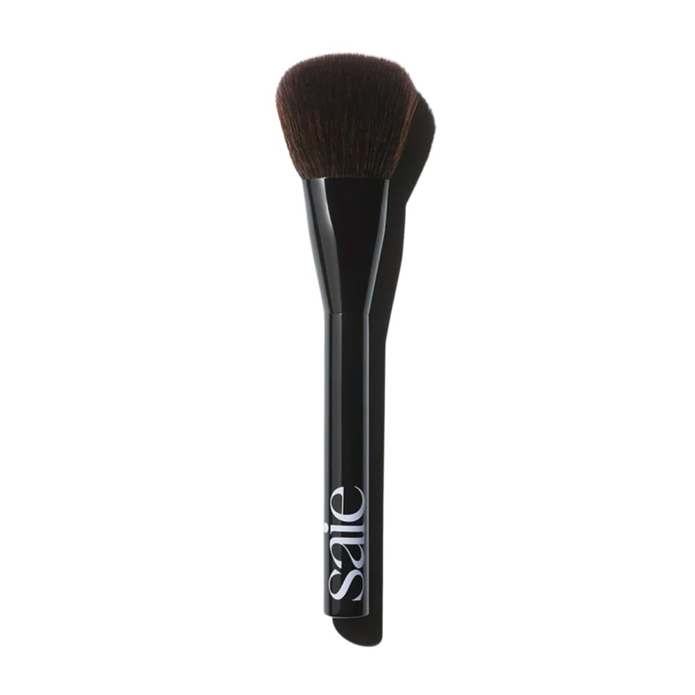 Saie Powder Blush Brush - Fluffy Makeup Brush for Cheeks - Ultra-Soft Tapered Bristles for a Precise, Diffused Application - For Pressed or Loose Powder Face Makeup, Bronzer + Blush - Vegan (1 Count)