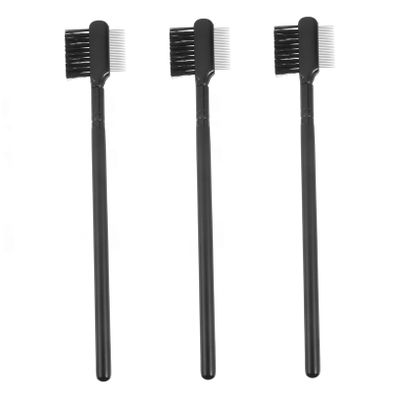 WEKADRIN 3pcs Dual Eyebrow and Eyelash Comb Handle Grooming Brush for Shaping and Styling for Daily Use and Travel Includes Eyebrow Brush and Eyelash Comb