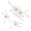 Baluue 1set Rhinestone Hair Comb Hair Piece for Brides Elegant U-shaped Stick for Wedding Evening Parties and Special Occasions Accessory for Classic view 1