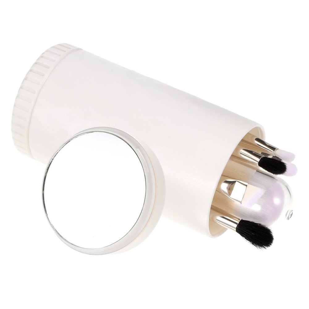 PartyKindom 6-in-1 Makeup Brush Set Rotating Handle Brush Holder for Women's Routine