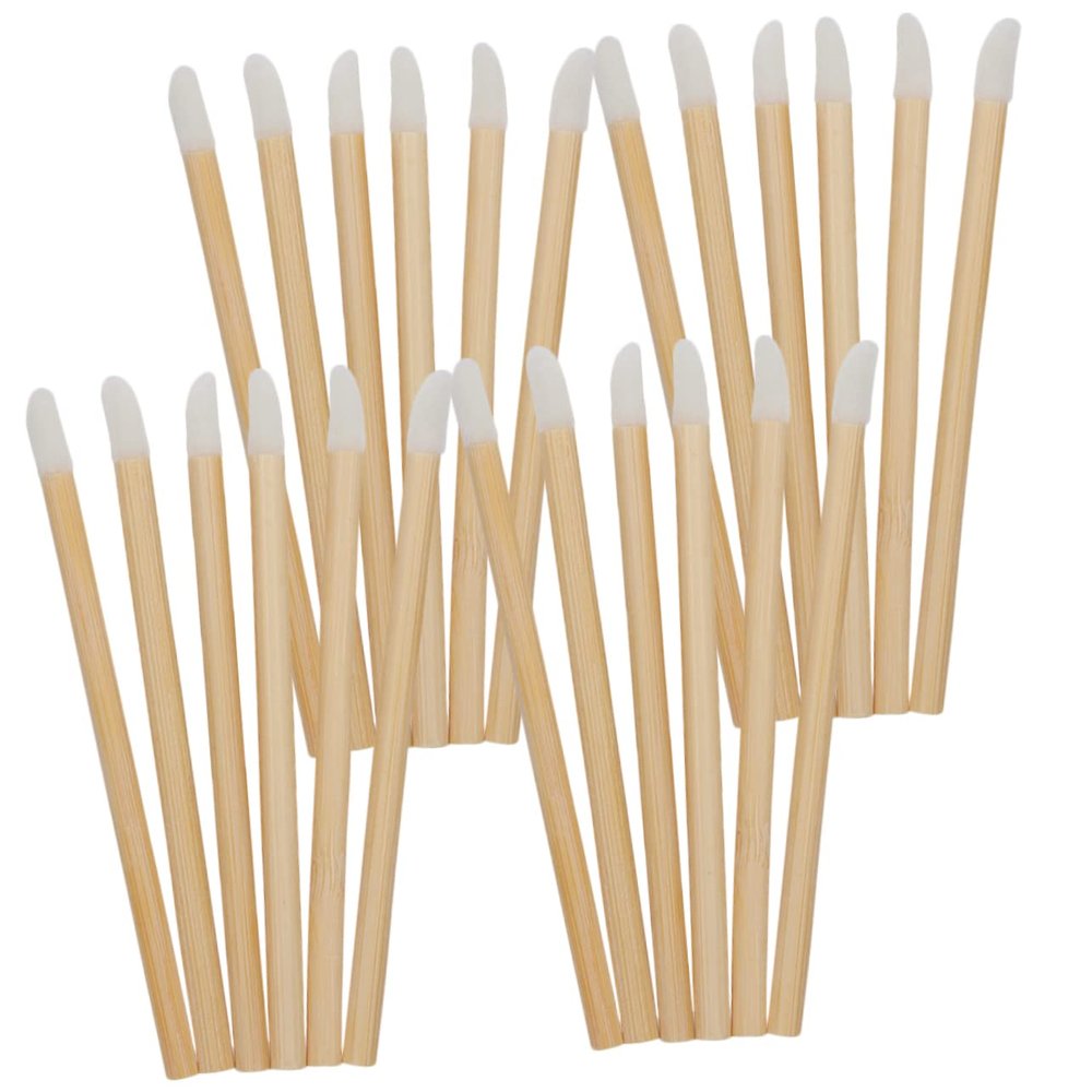 PartyKindom Wooden Lip Brush Applicator 100pcs Portable Makeup Tools for Lip Gloss for Makeup Artists and Beauty Enthusiasts for Travel and On-the-Go Touch-ups