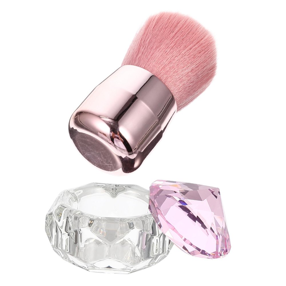 Happyyami 1set Nail Dust Brush Cup Nail Art Cleaning Tool for Manicure Includes Mushroom Brush and Mixing Cup for Effortless