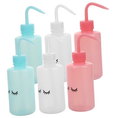 LIFKOME 6pcs Eyelash Washing Bottle Squeeze Watering Tools for Tattooing Narrow Mouth Design Plastic for Gardening and Beauty Use Transparent