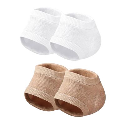 HAKIDZEL 2pairs Moisturizing Gel Socks for Women Cracked Heel Socks Toeless Breathable Comfort