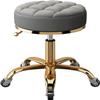 AMUYTCP Modern Makeup Tattoo Massage Work Stool, PU Leather Roller Stool, Shop Counter Medical Beauty Salon Spa Massage Swivel Stool, Gold Chrome 5 Claws with Swivel Wheel(Color:Dark Gray) view 1