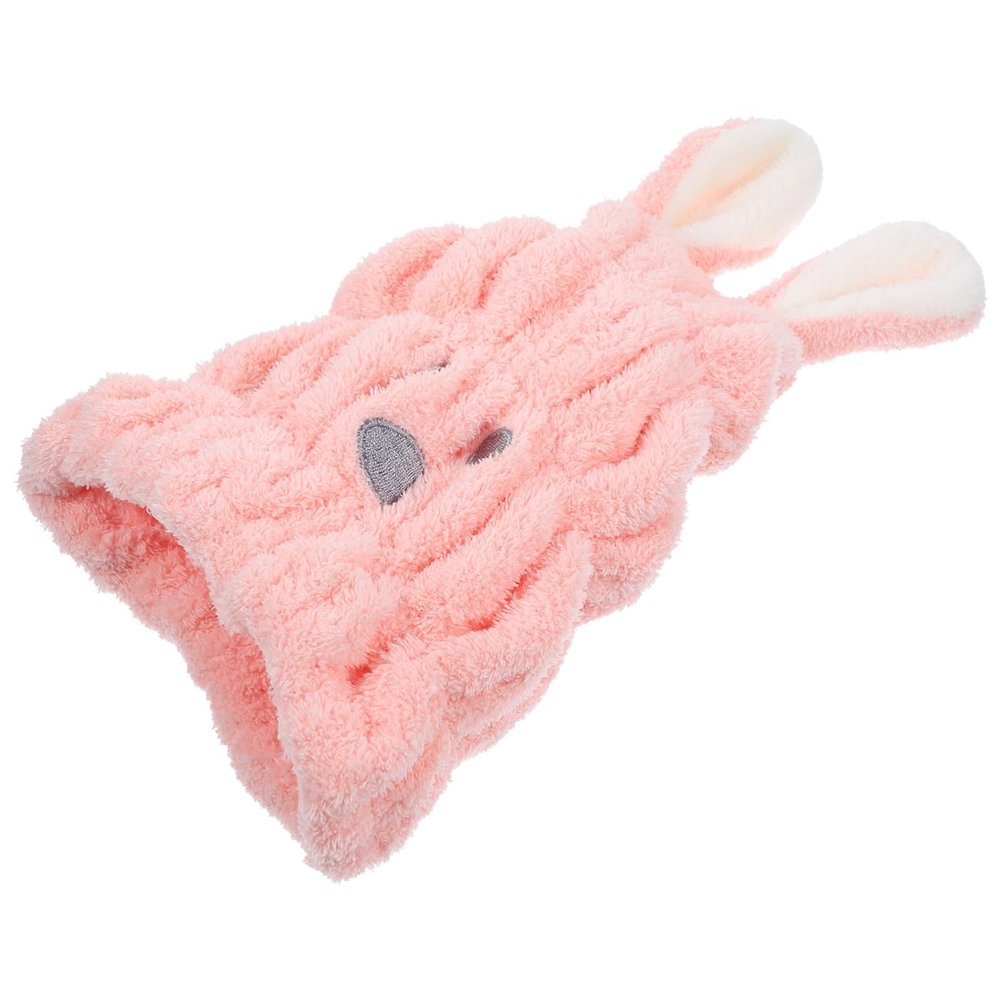 BIUDECO Cute Cartoon Rabbit Hair Drying Hat 1 Piece Soft Coral Fleece Absorbent Towel for Boys and Girls Fast Drying Shower Cap for Wet Hair