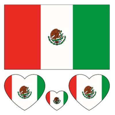 100pc Mexico Flag Tattoo Stickers, 25-Sheet Mexican MX National Flags Face Temporary Tattoo Adult, Patriotic Banderas De Mexico Flag Fake Tattoo for Men Women Party Decoration
