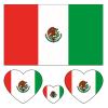 100pc Mexico Flag Tattoo Stickers, 25-Sheet Mexican MX National Flags Face Temporary Tattoo Adult, Patriotic Banderas De Mexico Flag Fake Tattoo for Men Women Party Decoration view 1
