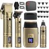 Bomxin Hair Clippers for Men Professional, T-Blade Barber Clippers and Trimmer Set, 4 in 1 Mens Cordless Hair Clipper for Barber Kit, Foil Thaver and Nose Trimmer for Men with LED Display view 1