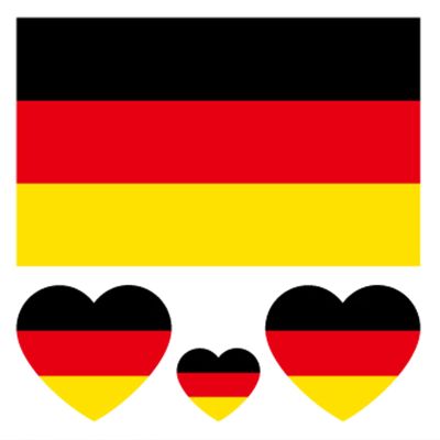100pc German Flag Tattoo Stickers, 25-Sheet Germany DE National Flags Face Temporary Tattoo Adult, Patriotic Deutsche Flagge Fake Tattoo for Men Women Party Decoration