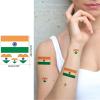 100pc Indian Flag Tattoo Stickers, 25-Sheet India IN National Flags Face Temporary Tattoo Adult, Patriotic Indian Independence Day Fake Tattoo for Men Women Party Decoration view 4