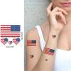 100pc American Flag Tattoo Stickers, 25-Sheet 4th of July USA Flag Face Temporary Tattoo Adult, Patriotic US National Flag Fake Tattoo for Men Women Independence Day, Veteran, Memorial Day Party view 4