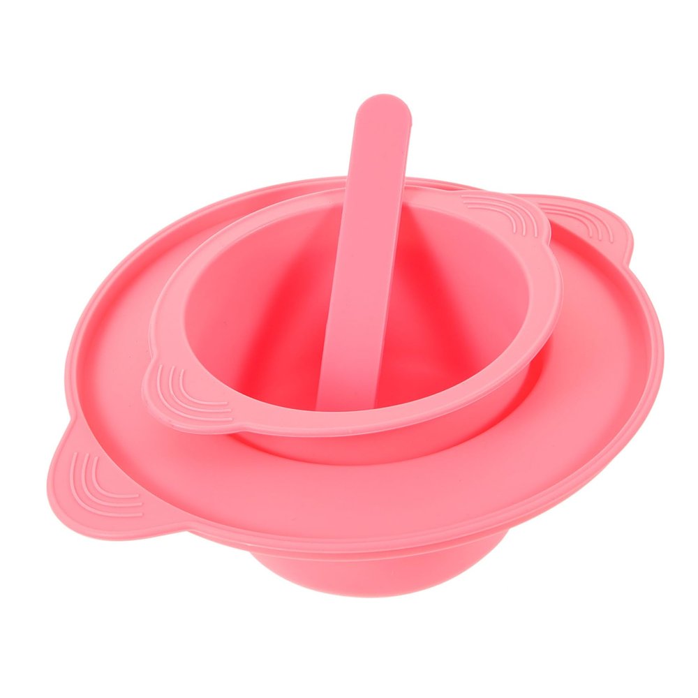 Healeved 1set Silicone Wax Melting Bowl - Mask Mixing Pot Stirring Stick Nonstick Wax Melting Container for Beauty Treatments and Hairdressing