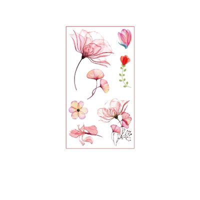 10pcs Watercolor Illustration Flower Tattoo Sticker, Disposable Collarbone Flower Arm Sticker, Fake Tattoo Sticker(SC-005)