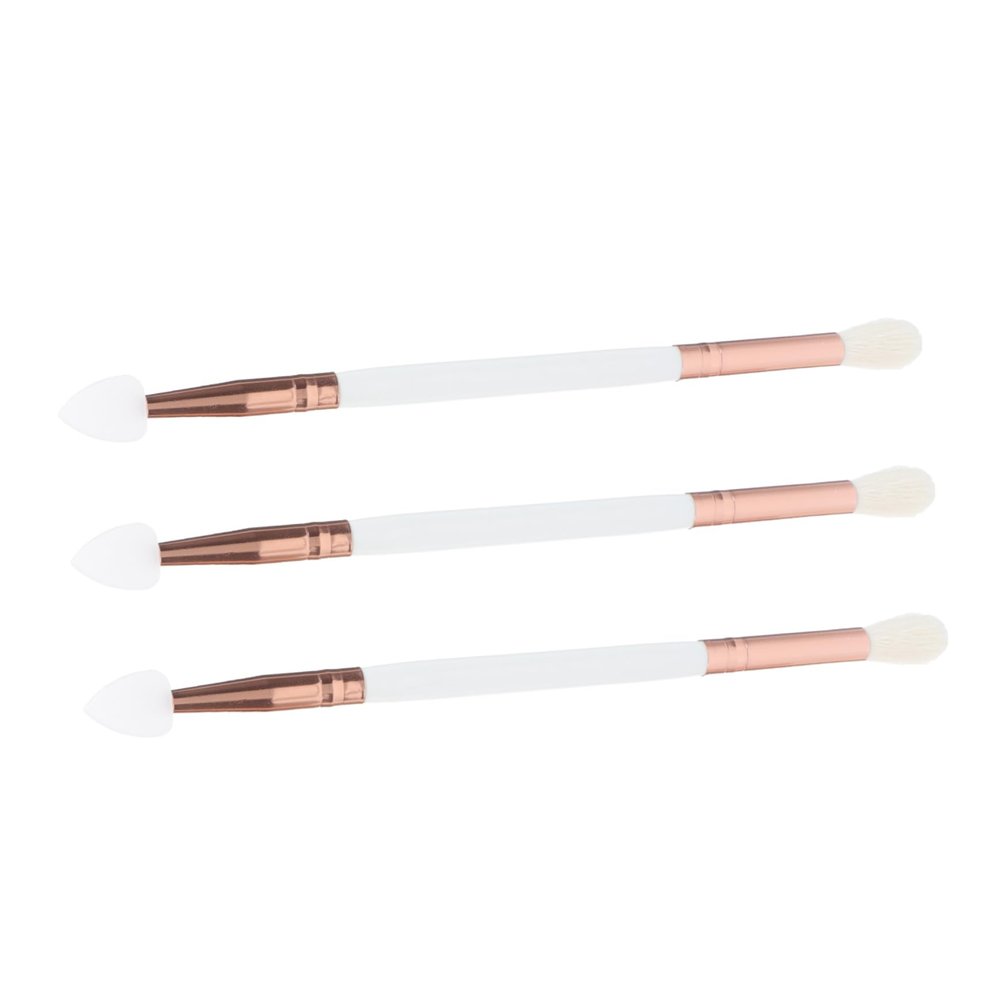 DECOMELODY 3pcs Eyeshadow Brush Dual-ended Silicone Makeup Brushes Easy Application for Everyday and Special Occasions