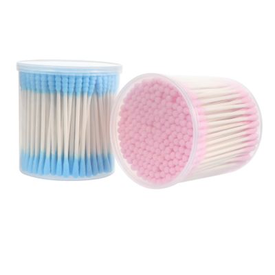 Healeved 400pcs Double-ended Cotton Swabs Pointed and Flat Tips for Makeup Beauty Applications and Ear Cleaning Soft Lint Cotton for Home and Salon Use