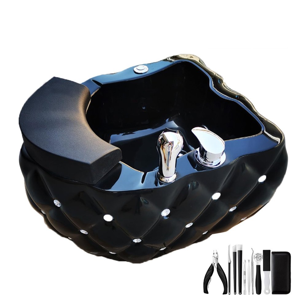 BRCYKRWY Acrylic Footbath Spa Foot Bath Pedicure with Heat and Massage Pedicure Bowl Salon Massage Equipment Foot Spa with Heat and Jets Colorful Lamp Footbath for Hotel Foot Bath Club