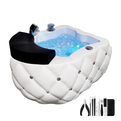 BRCYKRWY Acrylic Footbath Spa Foot Bath Pedicure with Heat and Massage Pedicure Bowl Salon Massage Equipment Foot Spa with Heat and Massage and Jets Colorful Lamp Footbath for Hotel Foot Bath Club