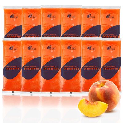 TP Plastic Paraffin Wax Refills-12 Pack, Peach Scented Wax Beads for Hand & Foot Spa, Moisturizing Paraffin Bath Wax for Dry Skin, Muscle Relaxation & Hydration, Compatible with Paraffin Wax Machines